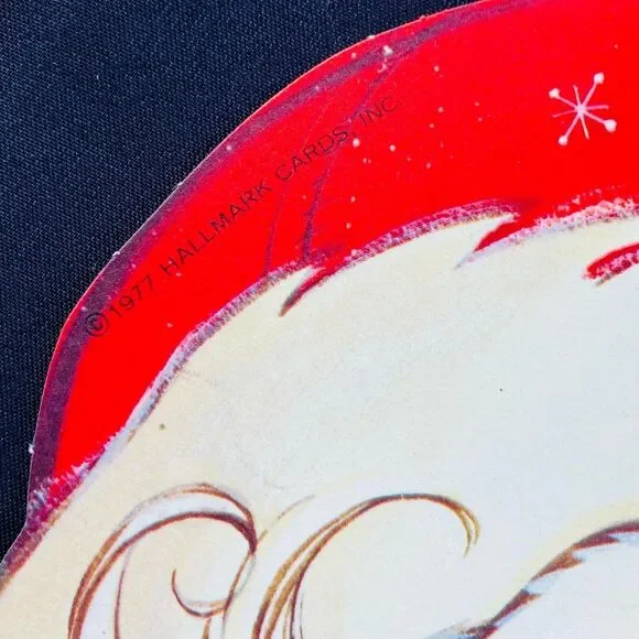 Vintage Hallmark  Christmas Santa Claus Die Cut Head 1977  Cardboard Wall Decors - Picture 4 of 8